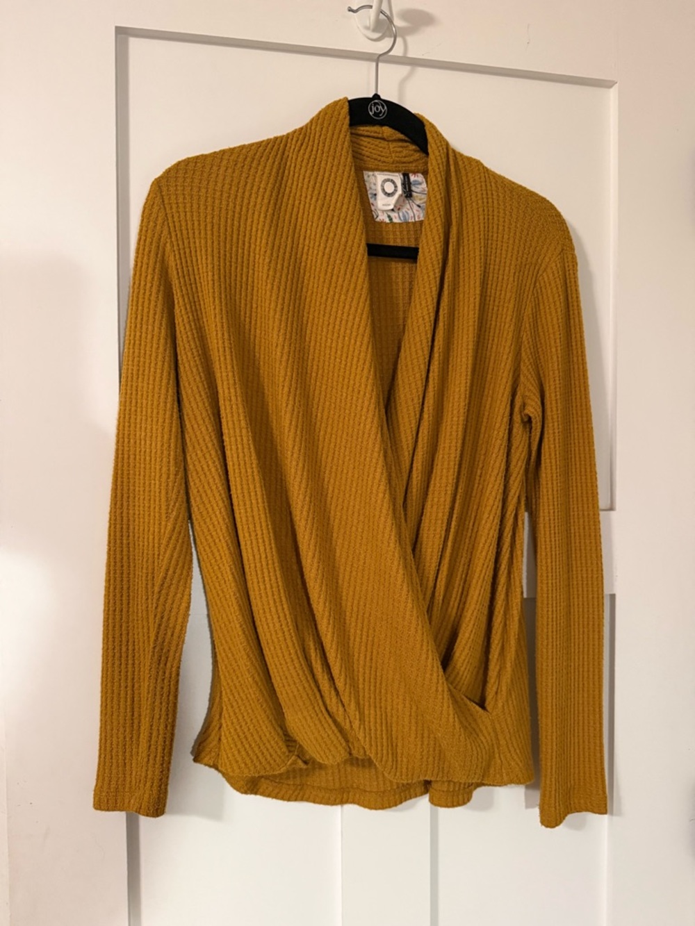 Anthropologie Akemi + Kin Waffle Knit Mustard Cardigan